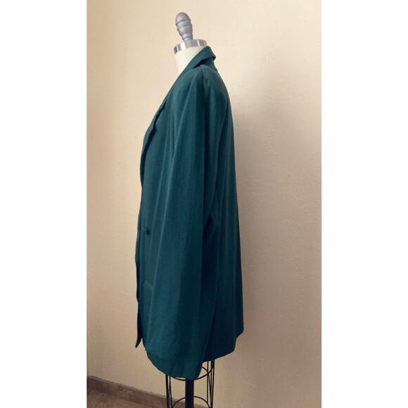 VTG Toni Garment CC Magic Women's Blazer Skirt Size 14 Hunter Green Crepe 2 Pc - Picture 5 of 10